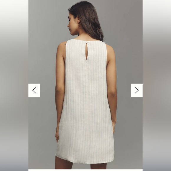 Reformation Jessi Linen Dress Swan Strip - Picture 3 of 7